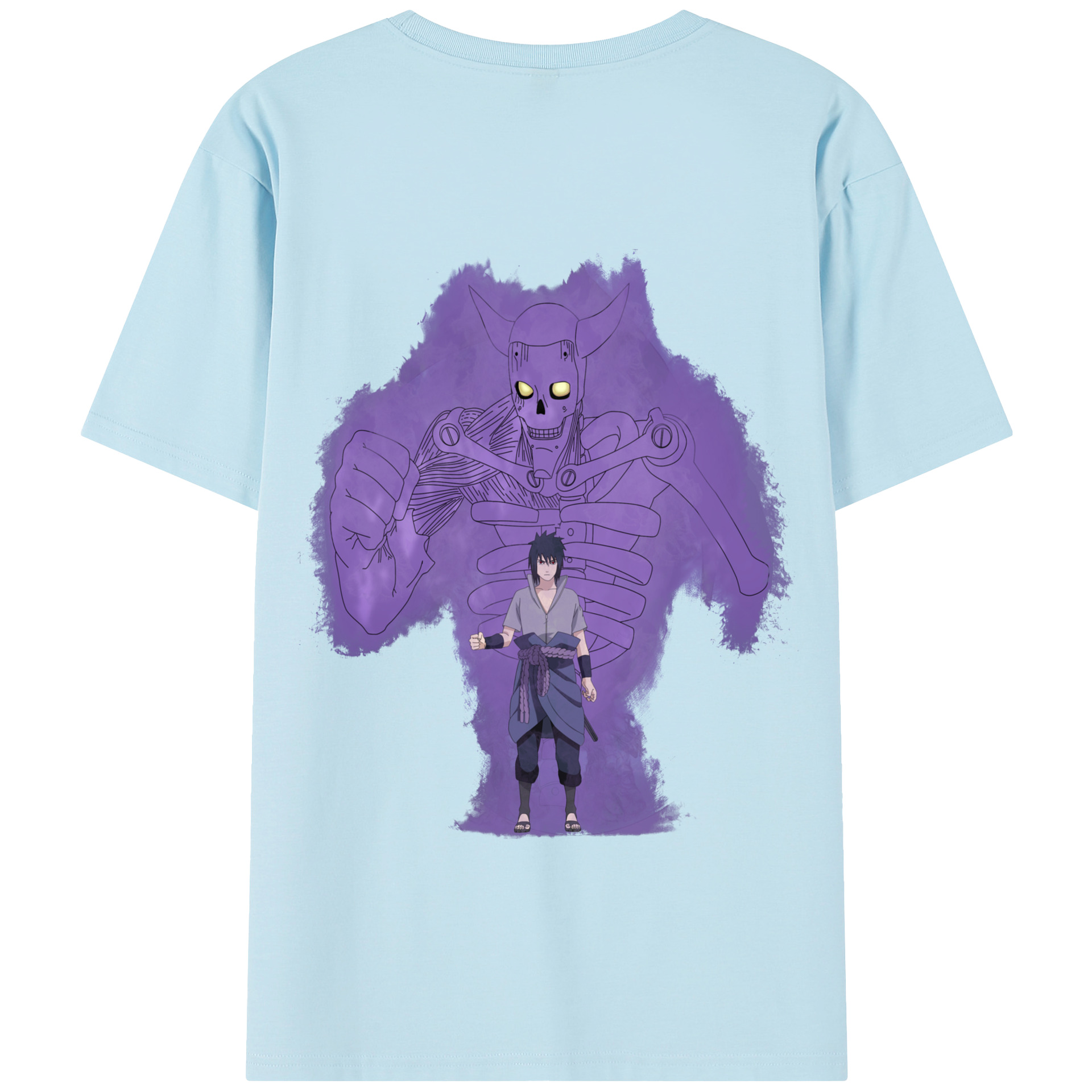 （画像用） NARUTO -ナルト- うちは サスケ Uchiha Sasuke 綿100％半袖Tシャツ（背面プリント）